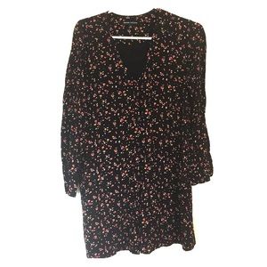 Madewell x Sezane silk dress floral size small